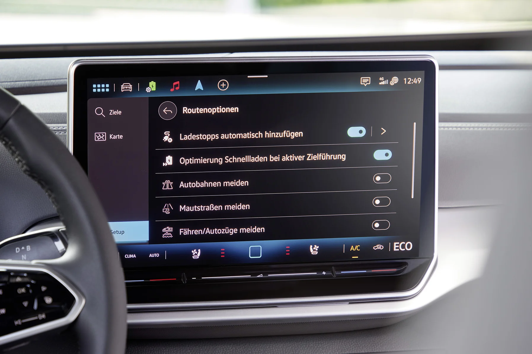 Das Infotainment Display des VW ID. 5